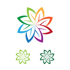 circle colorful leaf flower logo 