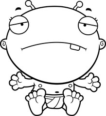 Cartoon Baby Alien Sad
