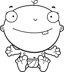 Cartoon Baby Boy Smiling