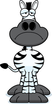 Sad Cartoon Zebra