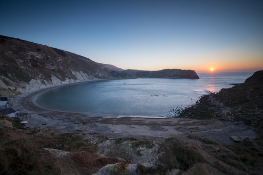Lulworth Cove in Dorset.