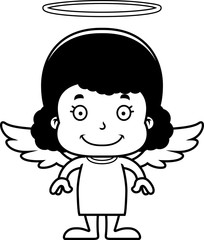Cartoon Smiling Angel Girl