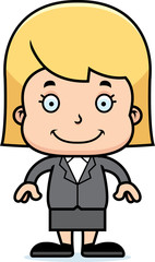 Cartoon Smiling Businessperson Girl