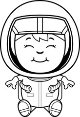 Boy Astronaut Sitting