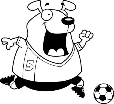 Cartoon Dog Soccer