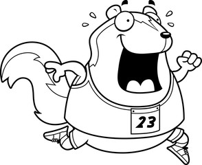 Cartoon Skunk Running Race