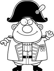 Cartoon British Admiral Waving