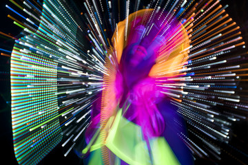 glow uv neon sexy disco female cyber doll