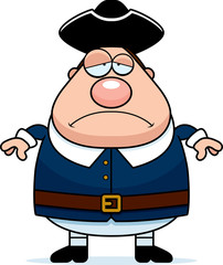 Sad Cartoon Colonial Man