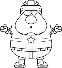 Confused Cartoon Hockey Player