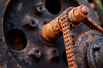 Old rusty engine textured details.