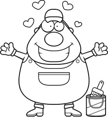 Cartoon Painter Hug