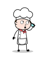 Cartoon Chef Calling Vector Illustration