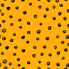 Abstract summer colored yellow seamless pattern with dots 