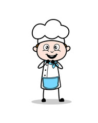 Cartoon Surprised Chef Smiling Vector Illustration