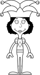 Cartoon Smiling Jester Woman