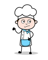 Cartoon Chef Upset Expression Vector Illustration