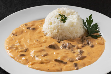 ビーフストロガノフ ロシア料理　Beef stroganoff Russian food