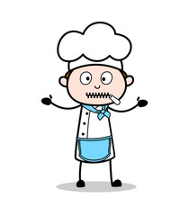 Cartoon Chef Zipper-Mouth Face Vector Illustration