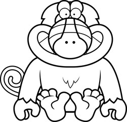 Cartoon Baboon Sitting