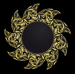 Abstract ornament in the shape of a circle.