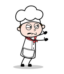 Cartoon Chef Giving Afforts to Pushing Vector Illustration