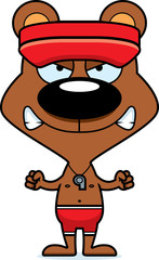 Cartoon Angry Lifeguard Bear