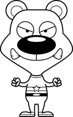 Cartoon Angry Superhero Bear