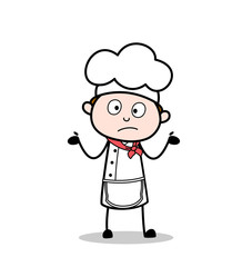 Cartoon Chef Showing Shocking Expression Vector Illustration
