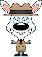 Cartoon Angry Detective Bunny