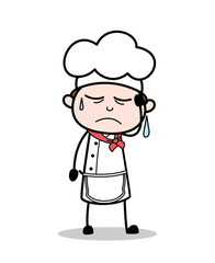 Cartoon Chef Upset and Crying Vector Illustration