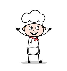 Cartoon Chef Joyful Expression Vector Illustration