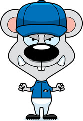 Cartoon Angry Baseball Player Mouse