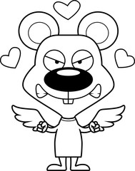 Cartoon Angry Cupid Mouse