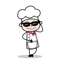 Cartoon Chef Chilling with Sunglasses Vector Illustration