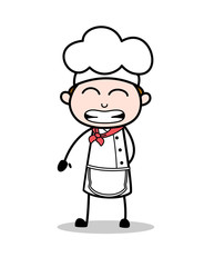 Cartoon Chef Funny Smiling Face Vector Illustration
