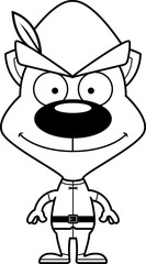 Cartoon Smiling Robin Hood Kitten
