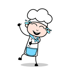 Cartoon Chef Laughing with Joy of Tears Vector Illustration