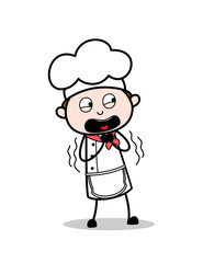 Cartoon Chef Screaming Face Vector Illustration