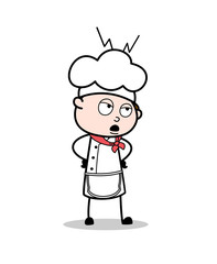 Cartoon Disappointed Chef Expression Vector Illustration