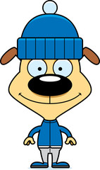 Cartoon Smiling Winter Puppy