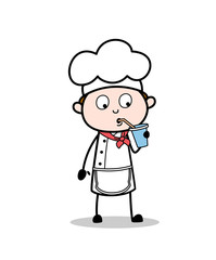 Cartoon Chef Having Energy Drink Vector Illustration