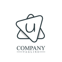 Initial Letter U Double Triangle Design Logo
