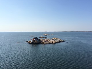 lighthouse on a small island in front of Gothenburg