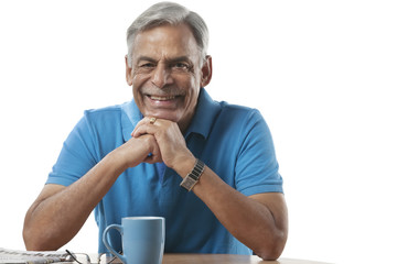 Portrait of an old man smiling 