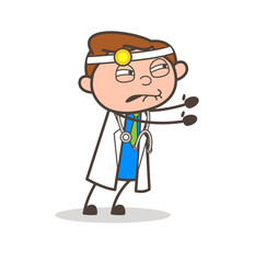 Cartoon Sad Physician Vector Expression