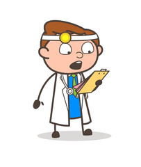 Cartoon Shocked Dentist Expression Vector Illustration