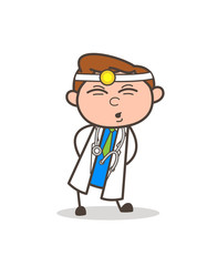 Cartoon Doctor Getting Hurt in Body Vector Concept