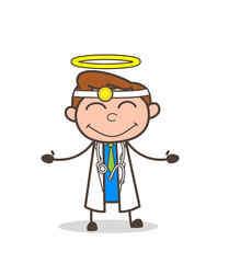 Cartoon Happy Good Doctor Character Vector