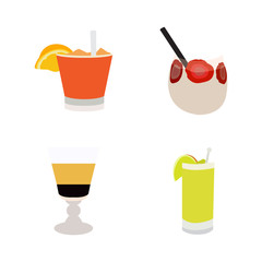 Set of cocktails on a white background, Vector illustration